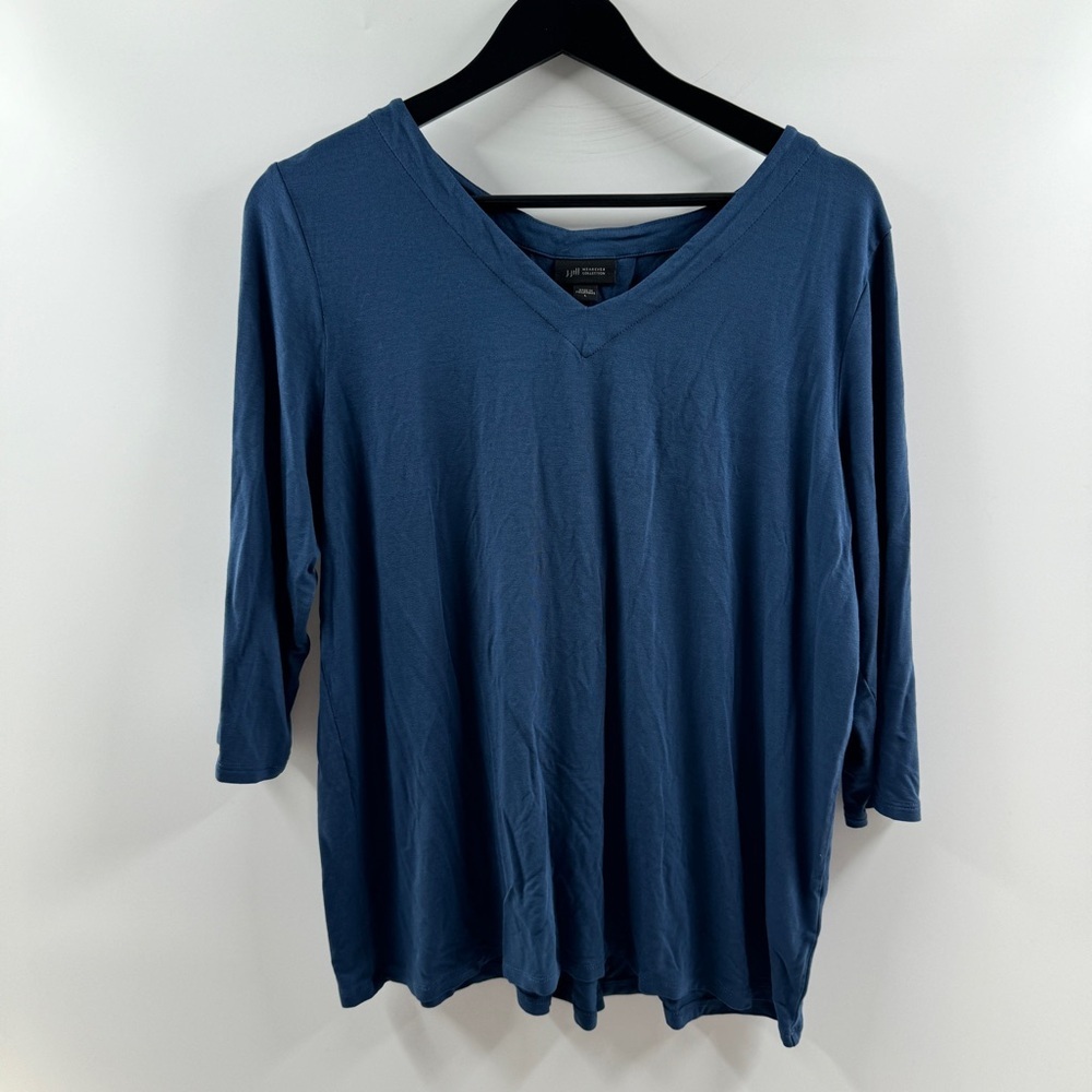 J. Jill Blue Long Sleeve Top (Size Large)